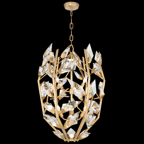 902840-2ST Fine Art Lamps 6 Light Foret 21.5" Round Pendant with Gold Finish
