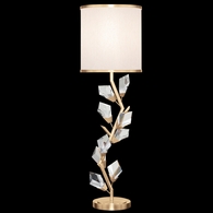908815-2 Fine Art Lighting Foret 35.5"H Console Lamp with Gold Leaf w/Champagne Fabric Shade Finish