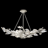 909040-1 Fine Art Lighting Foret 46.5"W Round Pendant with Silver Leaf Finish