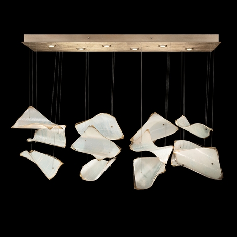 895140-271 Fine Art Lighting Elevate 50"W Rectangular Pendant with Gold/Blank Pages Finish