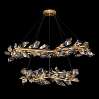 909140-2 Fine Art Lighting Foret 55"W Round Pendant with Gold Leaf Finish