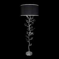 909220-11 Fine Art Lighting Foret 71"H Floor Lamp with Silver Leaf w/Black Fabric & Silver Inner Lining Shade Finish
