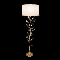 909220-2 Fine Art Lighting Foret 71"H Floor Lamp with Gold Leaf w/Champagne Fabric Shade Finish