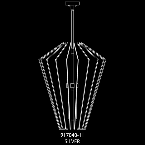 917040-11 Fine Art Lighting Newton 28"W Round Pendant with Silver/Up Glass Finish