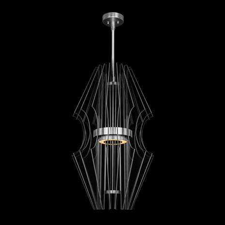 917340-1 Fine Art Lighting Newton 20.5"W Round Pendant with Silver Finish