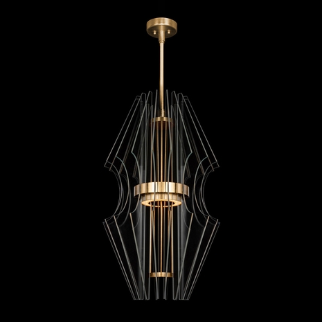 917340-2 Fine Art Lighting Newton 20.5"W Round Pendant with Gold Finish