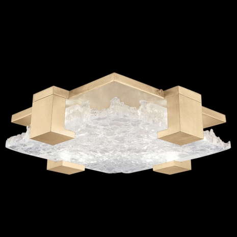 895440-31 Fine Art Lighting Terra 16.75"W Square Flush Mount with Gold/Clear Glass Finish