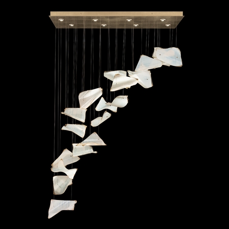 894840-271 Fine Art Lighting Elevate 54"W Rectangular Pendant with Gold/Blank Pages Finish