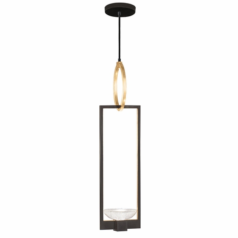 892840-3 Fine Art Lighting Delphi 7"W Round Drop Light with Black/Gold Finish