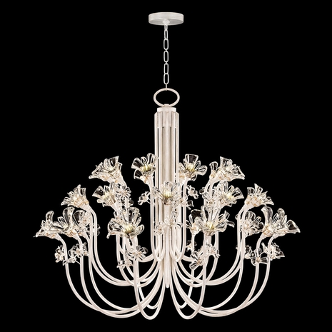 918640-3ST Fine Art Lighting Azu 56.5"W Round Chandelier with White Gesso Finish