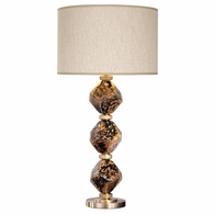 900010-32 Fine Art Lighting Natural Inspirations 30.5"H Table Lamp with Black & Gold Blown Glass w/Beige Shade Finish