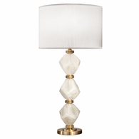 900010-86 Fine Art Lighting Natural Inspirations 30.5"H Table Lamp with Clear Quartz Blown Glass w/White Shade Finish
