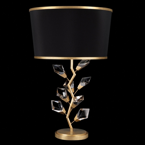 908010-21 Fine Art Lighting Foret 30"H Table Lamp with Gold Leaf w/Black Fabric & Gold Inner Lining Shades Finish