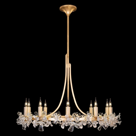 915240-2ST Fine Art Lighting Azu 34.5"W Round Chandelier with Gold Leaf Finish