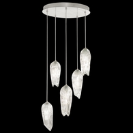 911540-1ST Fine Art Lamps 5 Light Las Olas 25" Round Pendant with Silver Finish