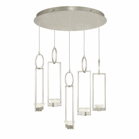 893040-1 Fine Art Lighting Delphi 26.5"W Round Pendant with Silver Finish