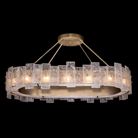 910540-2 Fine Art Lighting Lunea 44"W Oblong Pendant with Gold Finish