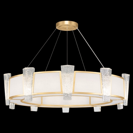 891040-21ST Fine Art Lamps 20 Light Crownstone 45" Round Pendant with Gold Finish