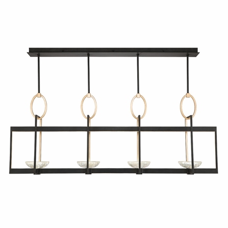 895540-3ST Fine Art Lamps 8 Light Delphi 61" Linear Pendant with Black Finish