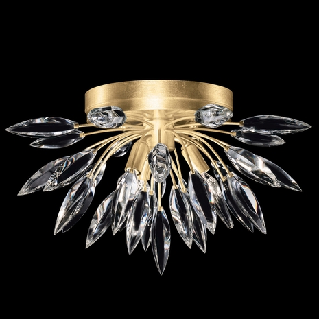 881440-1 Fine Art Lighting Lily Buds 18.5"W Round Flush Mount with Gold Finish