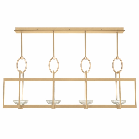 895540-2ST Fine Art Lamps 8 Light Delphi 61" Linear Pendant with Gold Finish
