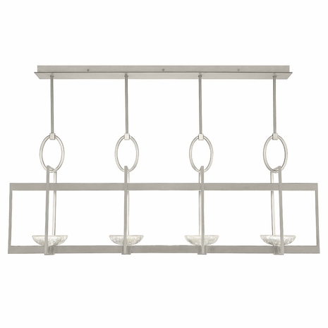 895540-1ST Fine Art Lamps 8 Light Delphi 61" Linear Pendant with Silver Finish