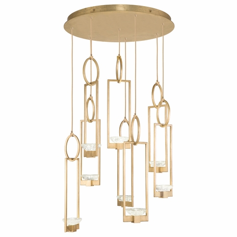 893240-2ST Fine Art Lighting Delphi 33.5"W Round Pendant with Gold Finish