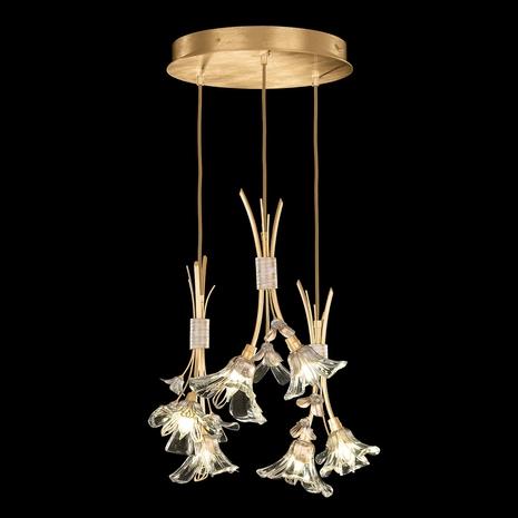 916540-2 Fine Art Lighting Azu 22"W Round Pendant with Gold Leaf Finish