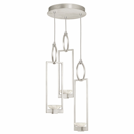 892940-1ST Fine Art Lighting Delphi 18.75"W Round Pendant with Silver Finish