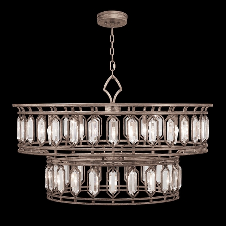 890140-1ST Fine Art Lighting Westminster 42"W Round Pendant with Silver Finish