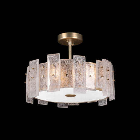 910640-2 Fine Art Lighting Lunea 22"W Round Semi-Flush Mount with Gold Finish