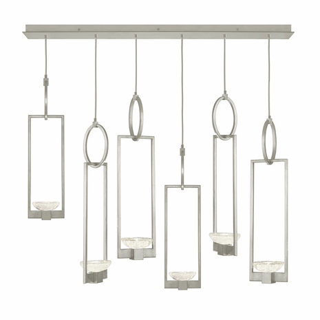 893140-1 Fine Art Lighting Delphi 48"W Rectangular Pendant with Silver Finish