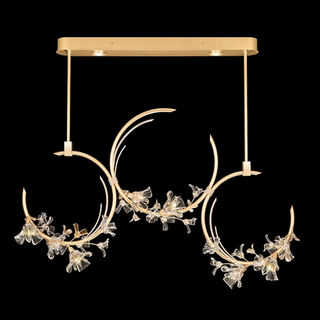 915340-2ST Fine Art Lighting Azu 55"W Linear Pendant with Gold Leaf Finish