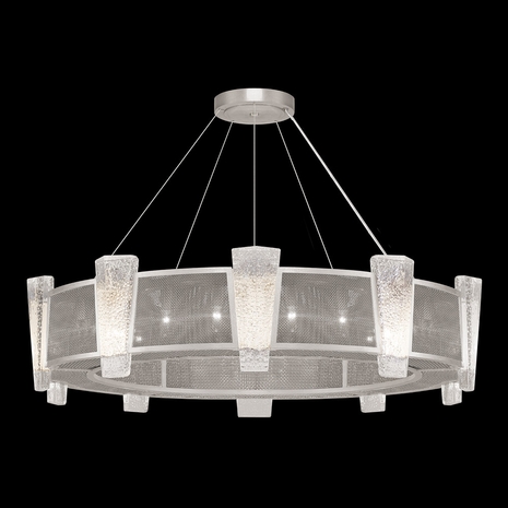 891040-12ST Fine Art Lamps 20 Light Crownstone 45" Round Pendant with Silver Finish
