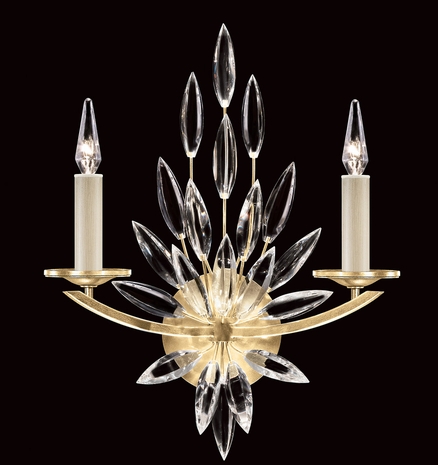 881750-1ST Fine Art Lamps 2 Light Lily Buds 22" Sconce with Gold Finish