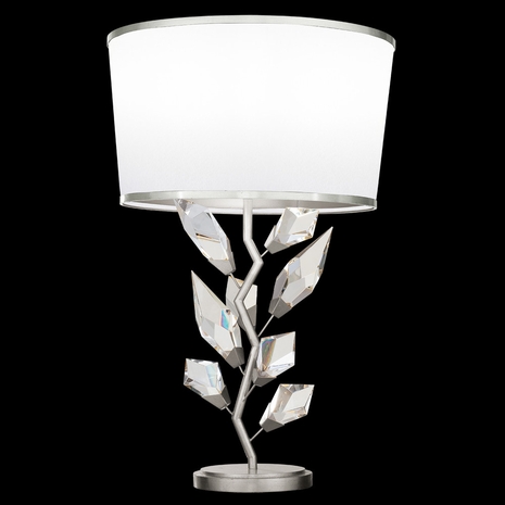 908010-1 Fine Art Lighting Foret 30"H Table Lamp with Silver Leaf w/White Shade Finish