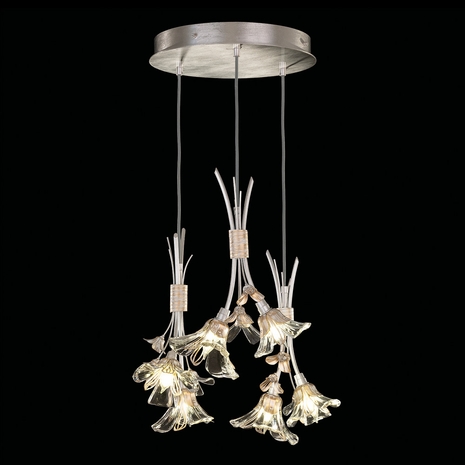 916540-1ST Fine Art Lighting Azu 22"W Round Pendant with Silver Leaf Finish
