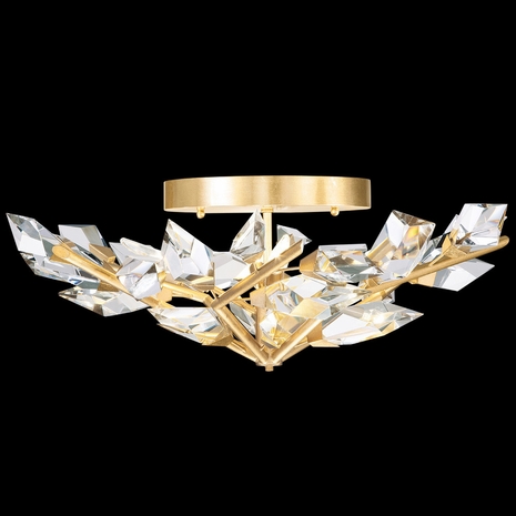 908740-2 Fine Art Lighting Foret 31"W Round Flush Mount with Gold Leaf Finish