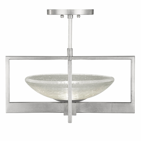 896440-1 Fine Art Lighting Delphi 18"W Round Semi-Flush Mount with Silver Finish