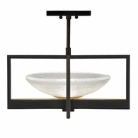 896440-3ST Fine Art Lighting Delphi 18"W Round Semi-Flush Mount with Black/Gold Finish
