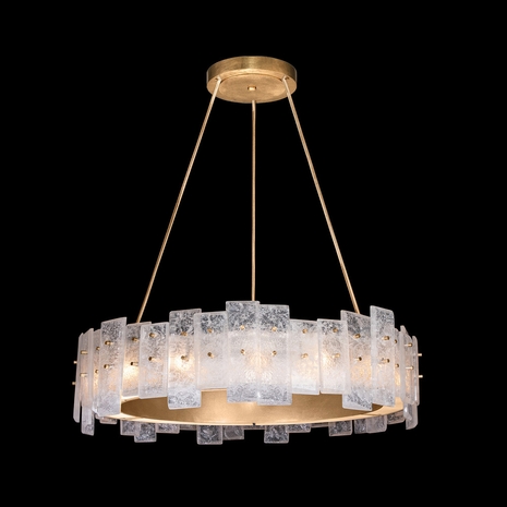 910340-2 Fine Art Lighting Lunea 33"W Round Pendant with Gold Finish