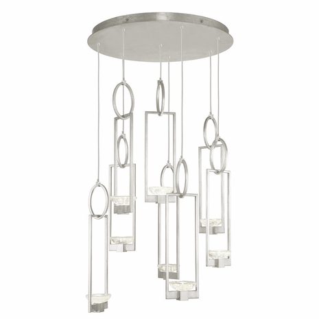 893240-1 Fine Art Lighting Delphi 33.5"W Round Pendant with Silver Finish