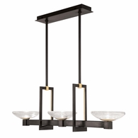 897040-3 Fine Art Lighting Delphi 48"W Linear Pendant with Black/Gold Finish