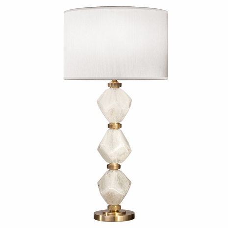 900010-86 Fine Art Lighting Natural Inspirations 30.5"H Table Lamp with Clear Quartz Blown Glass w/White Shade Finish