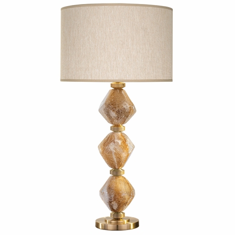 900010-22 Fine Art Lighting Natural Inspirations 30.5"H Table Lamp with Natural Quartz Blown Glass w/Beige Shade Finish