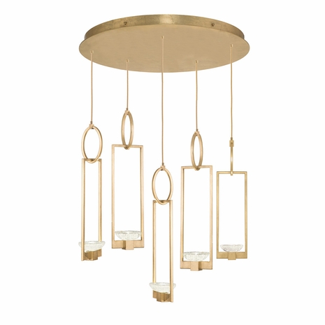 893040-2ST Fine Art Lighting Delphi 26.5"W Round Pendant with Gold Finish
