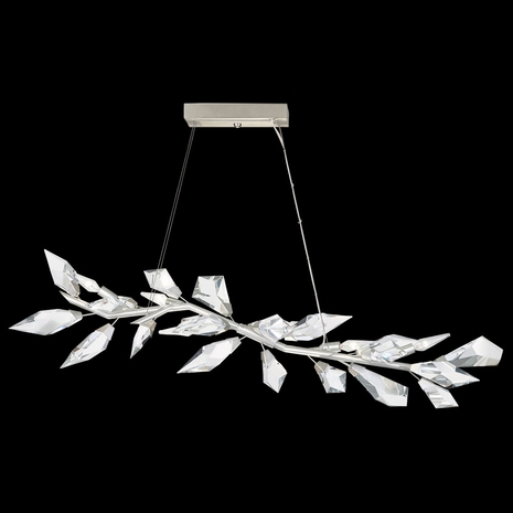 908340-1 Fine Art Lighting Foret 47.5"W Linear Pendant with Silver Leaf Finish