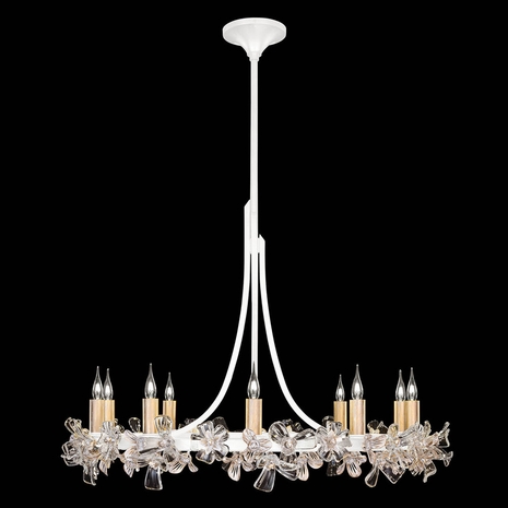 915240-3ST Fine Art Lighting Azu 34.5"W Round Chandelier with White Gesso Finish