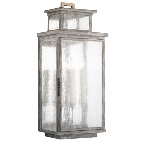 887281ST Fine Art Lamps 3 Light Wiltshire 28.5" Outdoor Wall Mount with Gray Finish