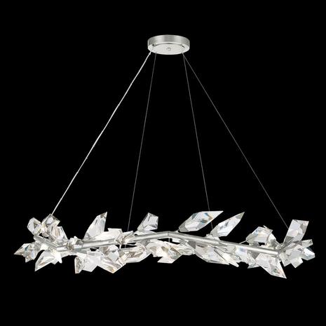 909540-1 Fine Art Lighting Foret 55"W Round Pendant with Silver Leaf Finish